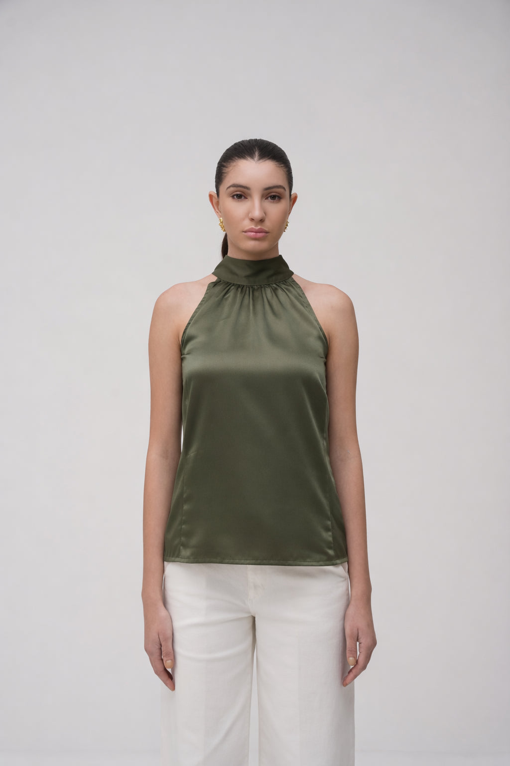 Halter Neck Satin Top