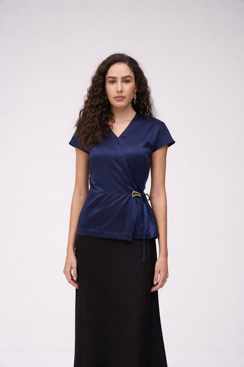Satin Wrap Top