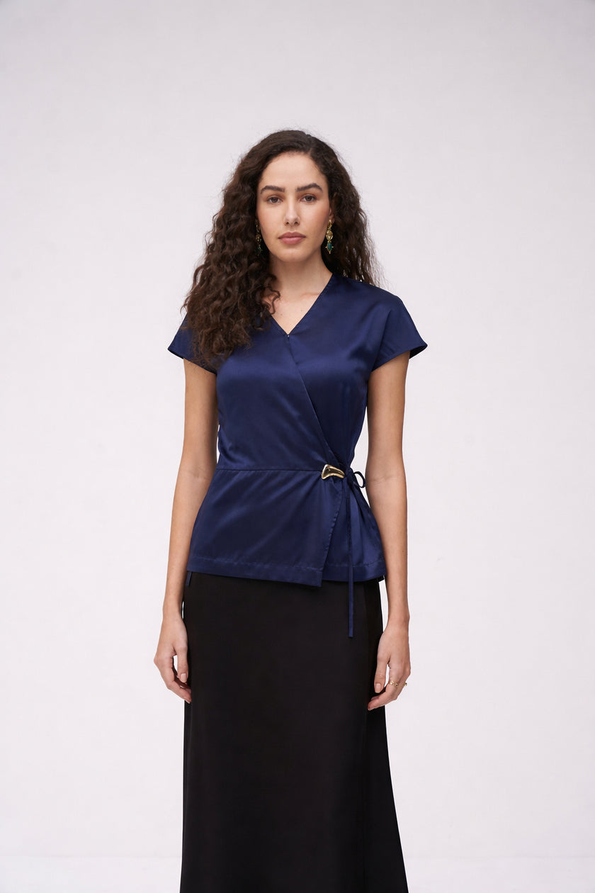 Satin Wrap Top