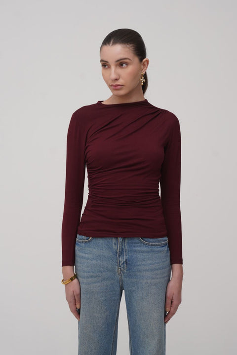Merlot Drape Top