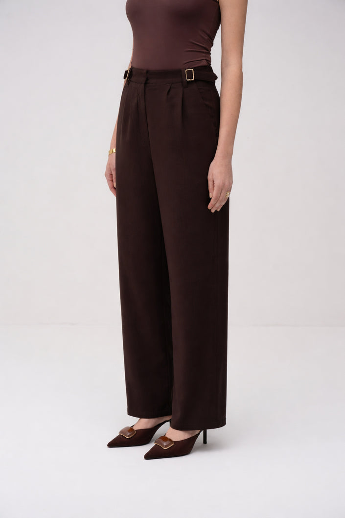 Straight Pleated Pants