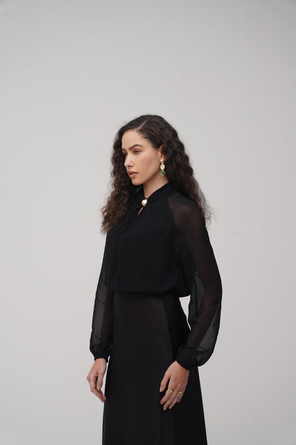 Blouse With Neck Detailing