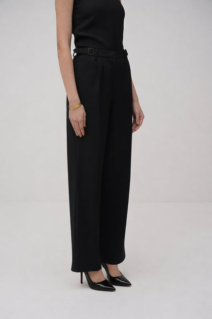 Straight Pleated Pants