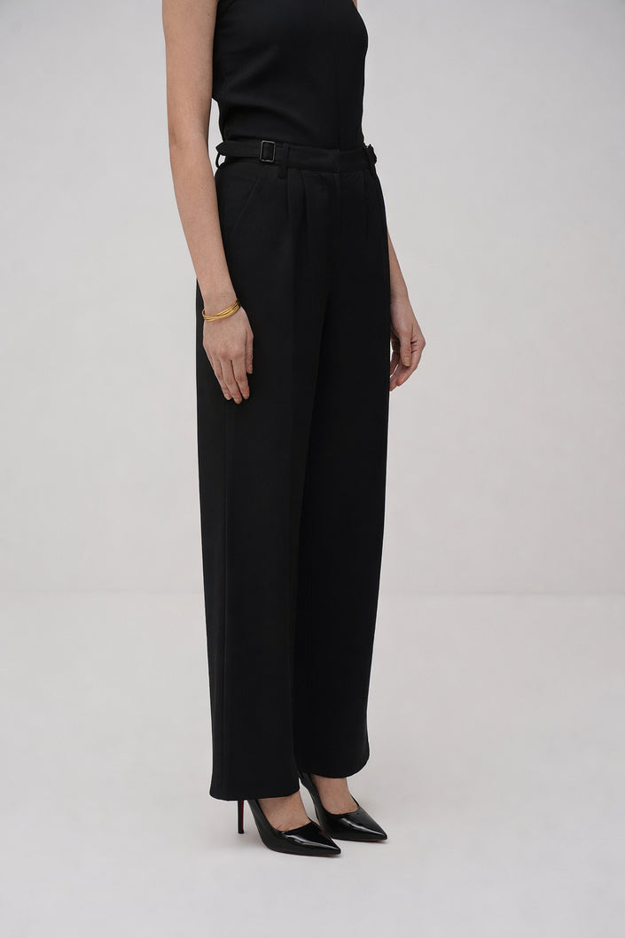 Straight Pleated Pants