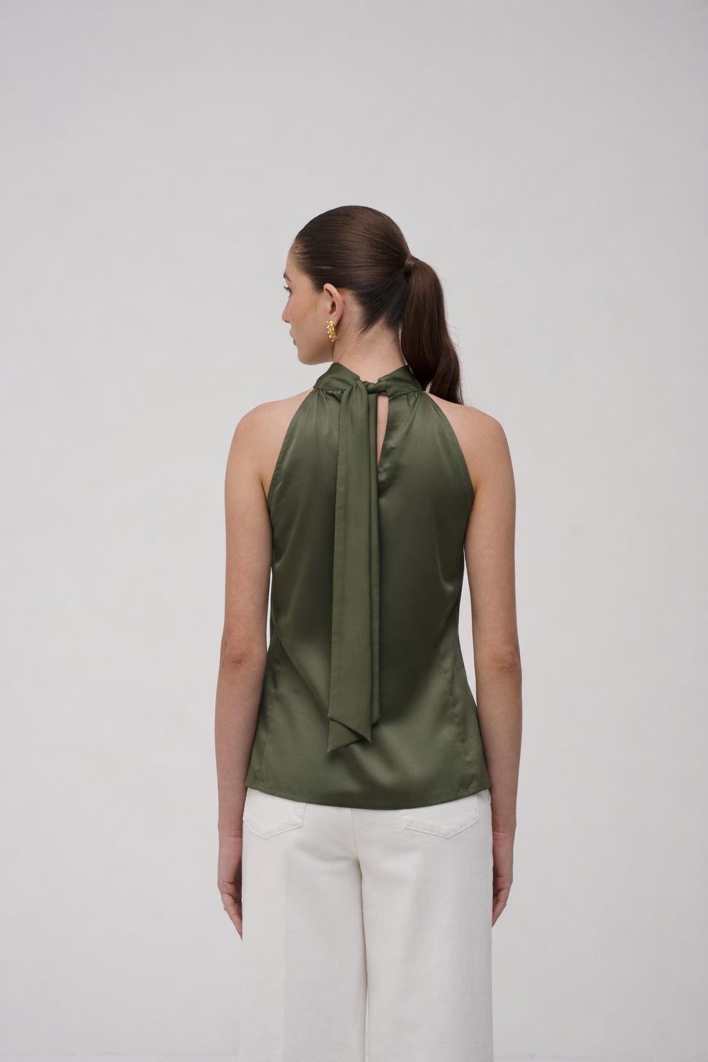 Halter Neck Satin Top