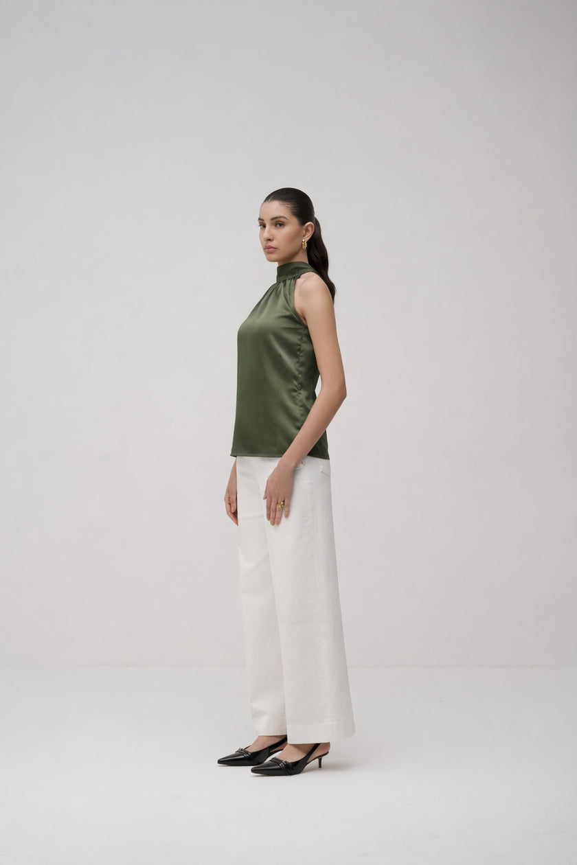 Halter Neck Satin Top
