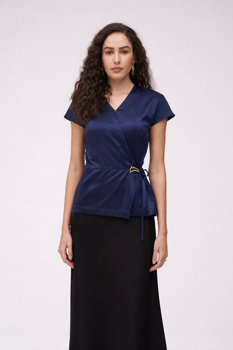 Satin Wrap Top