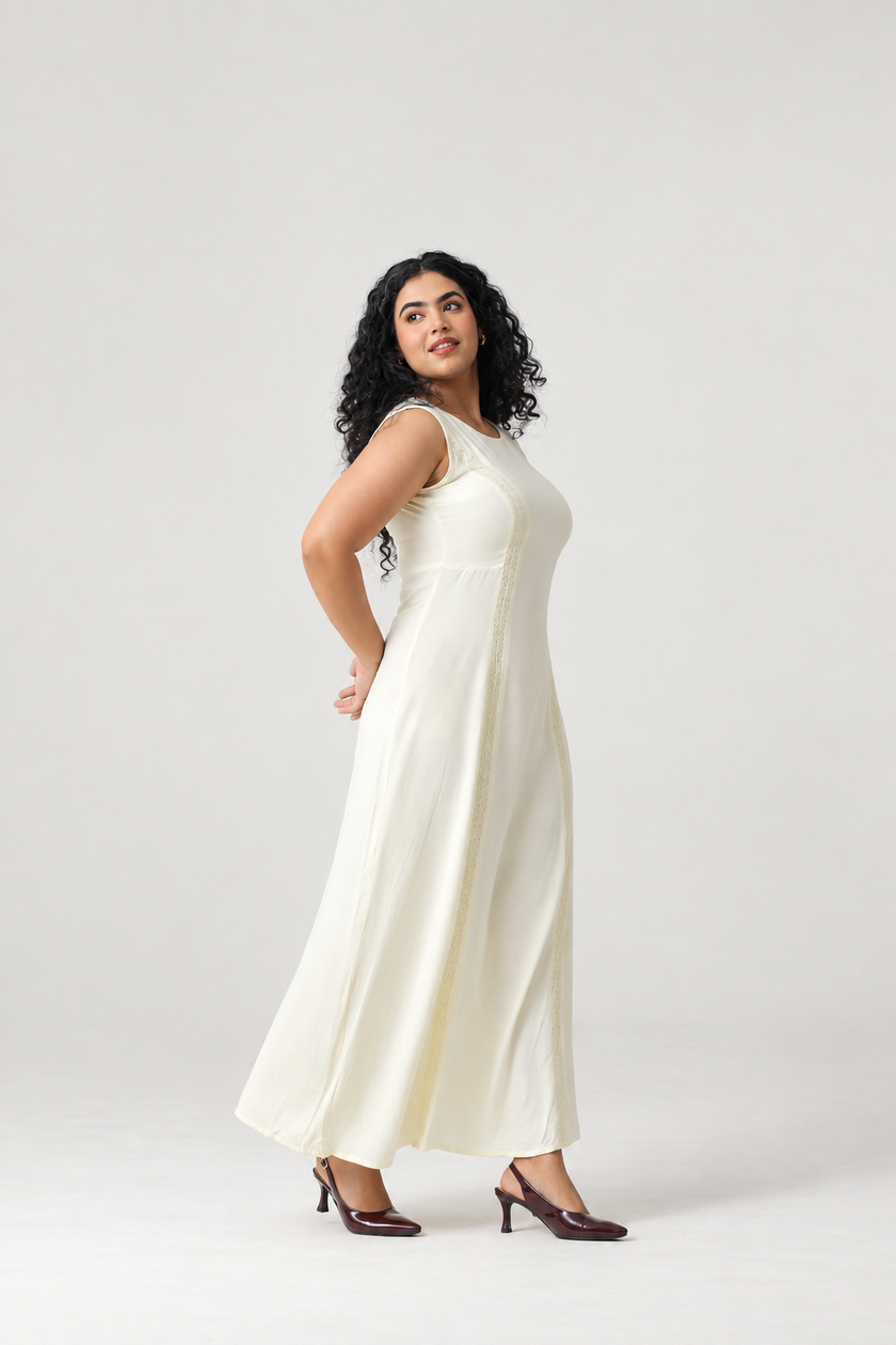 Soft Butter Flowy Dress