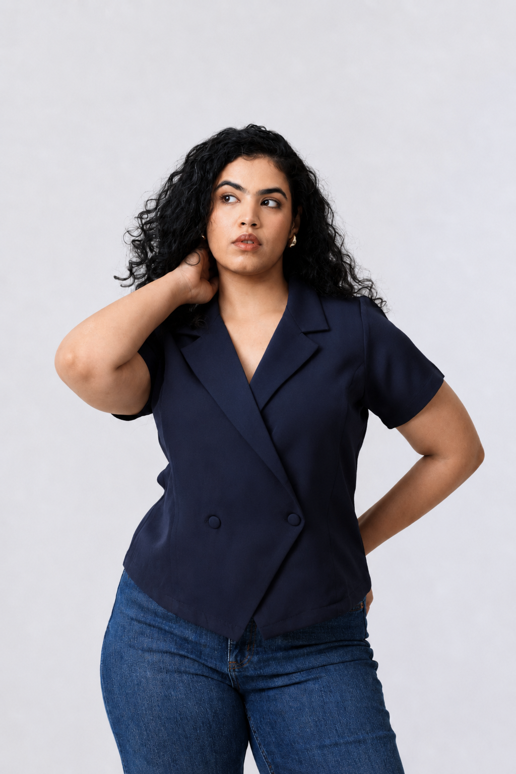 The Midnight Sculpted Lapel Top