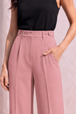 Dusky Rose Tailored Straight Pants