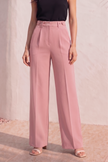 Dusky Rose Tailored Straight Pants