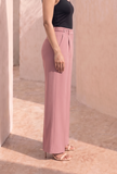 Dusky Rose Tailored Straight Pants
