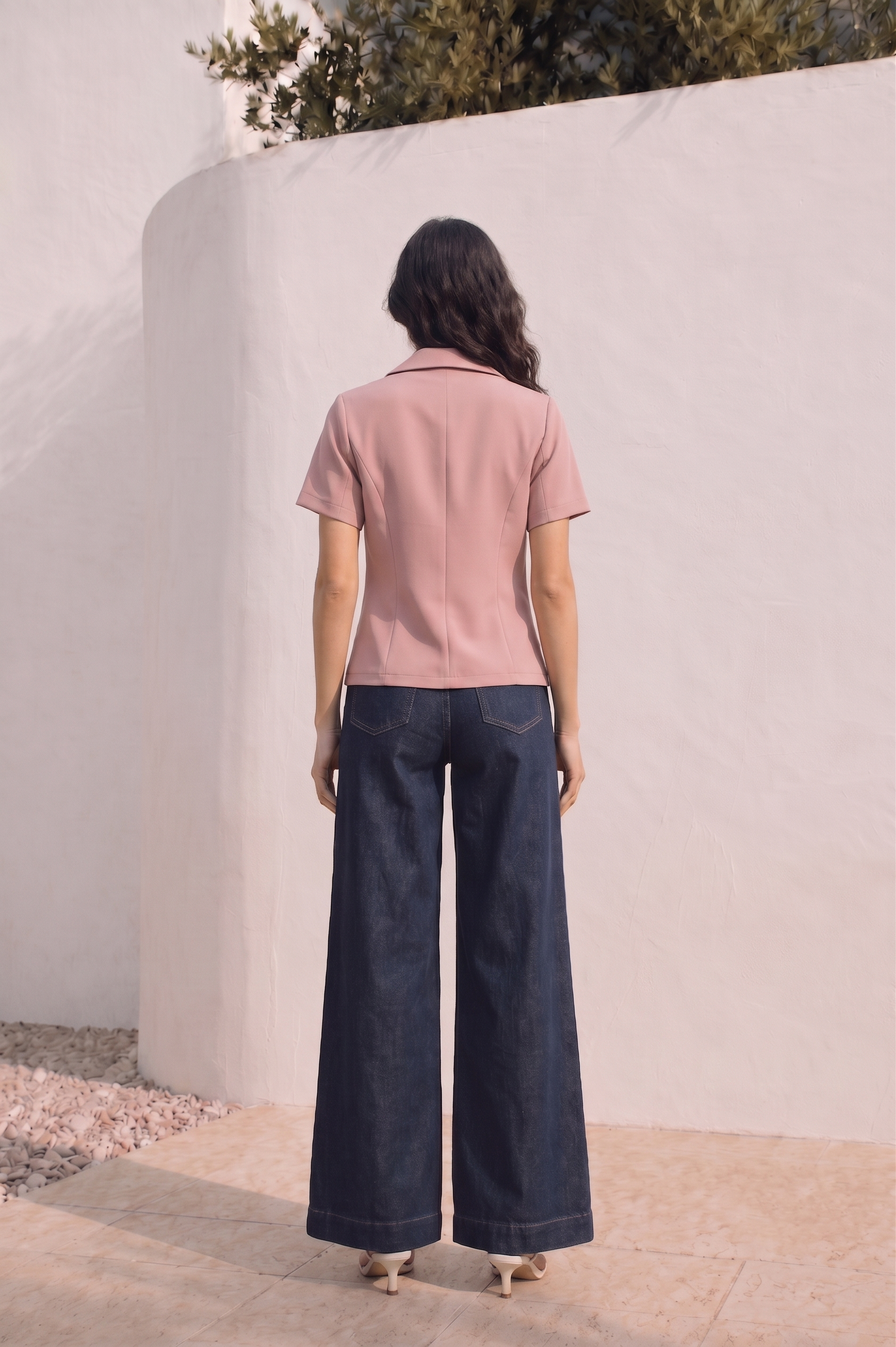 Dusky Rose Sculpted Blazer Top
