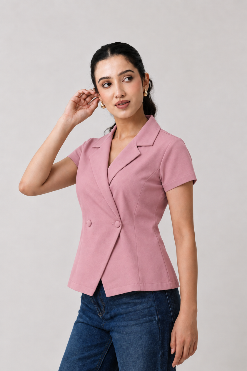 Dusky Rose Sculpted Waistcoat