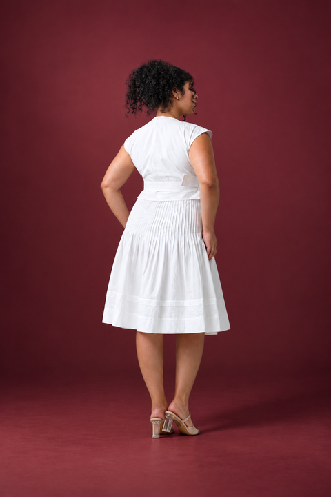 Ivory Pleated Dress